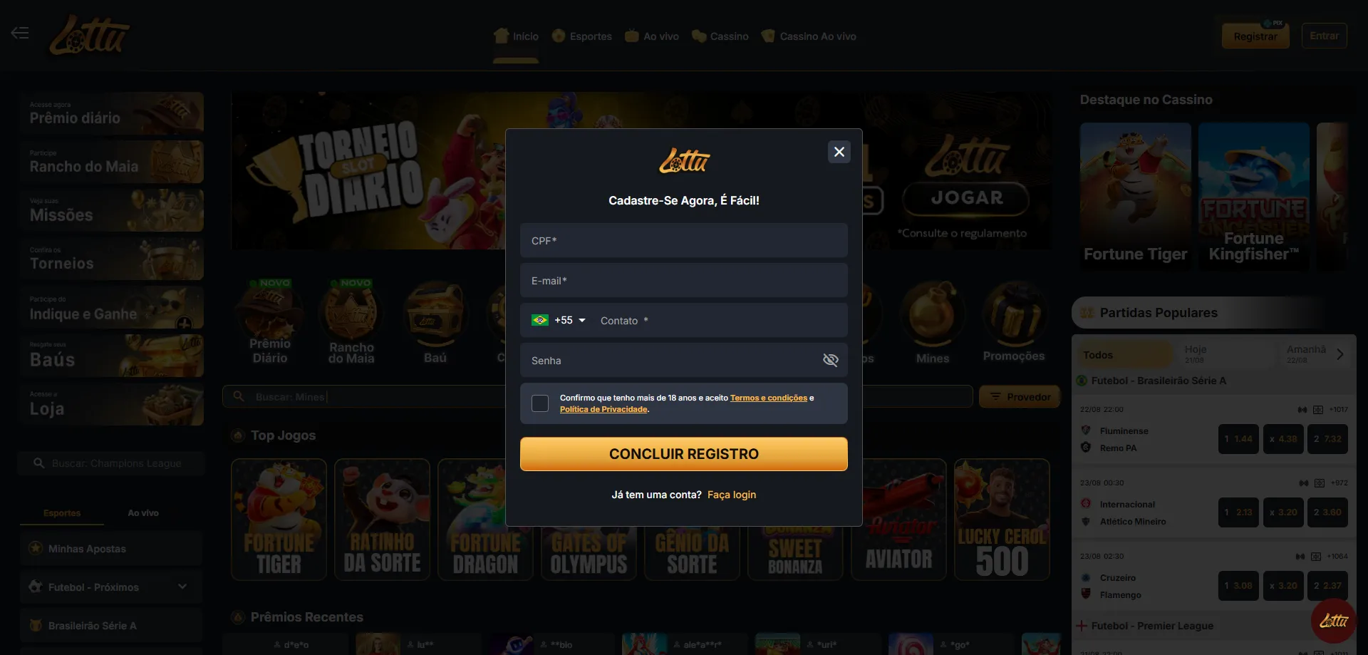 Cadastro rápido na Lotus Bet Casino — registre-se em minutos
