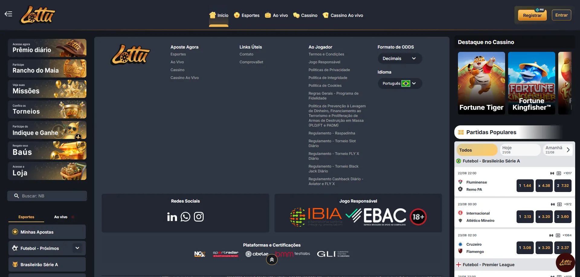 Depósito e saque via PIX na Lotus Bet Casino — rápido e seguro