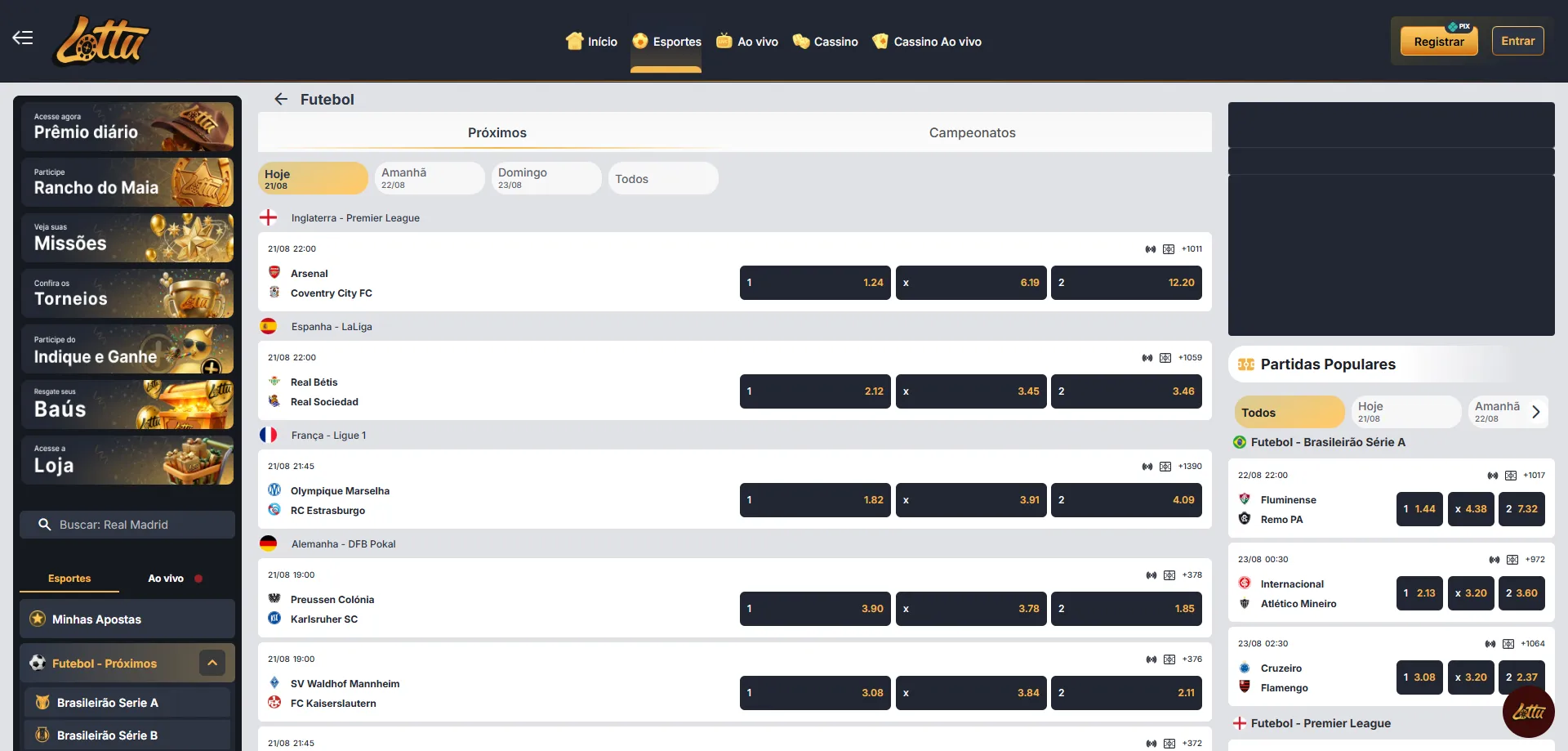Apostas esportivas na Lotus Bet — futebol ao vivo e odds turbinadas